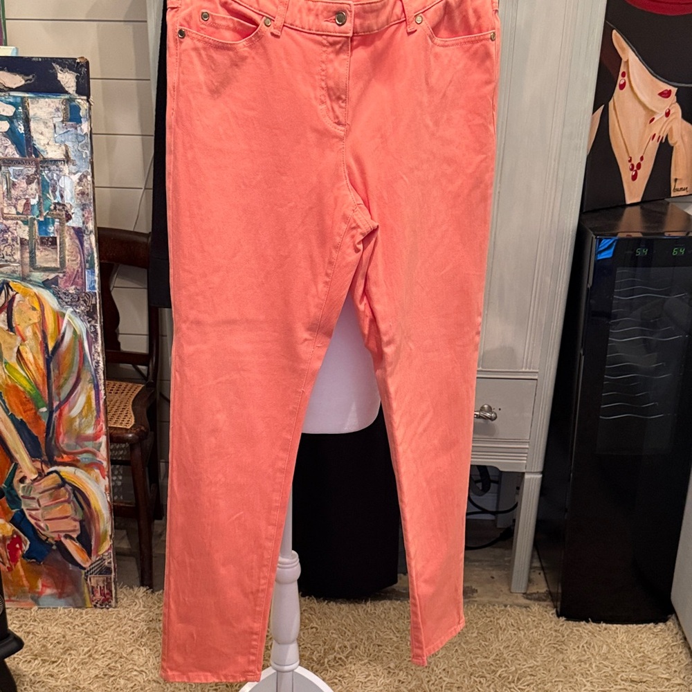 J McLaughlin Vibrant Coral Straight Leg Jeans for Women